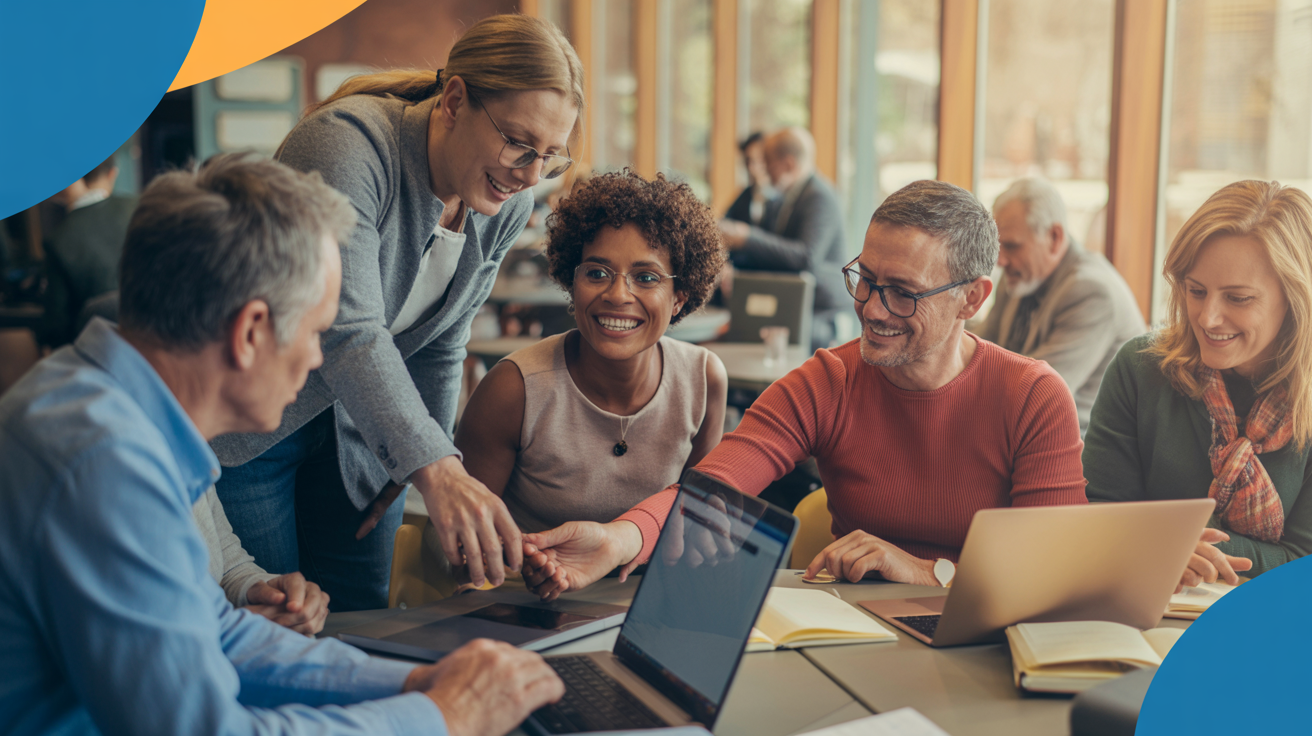 Community members learning AI together in an inclusive workshop setting